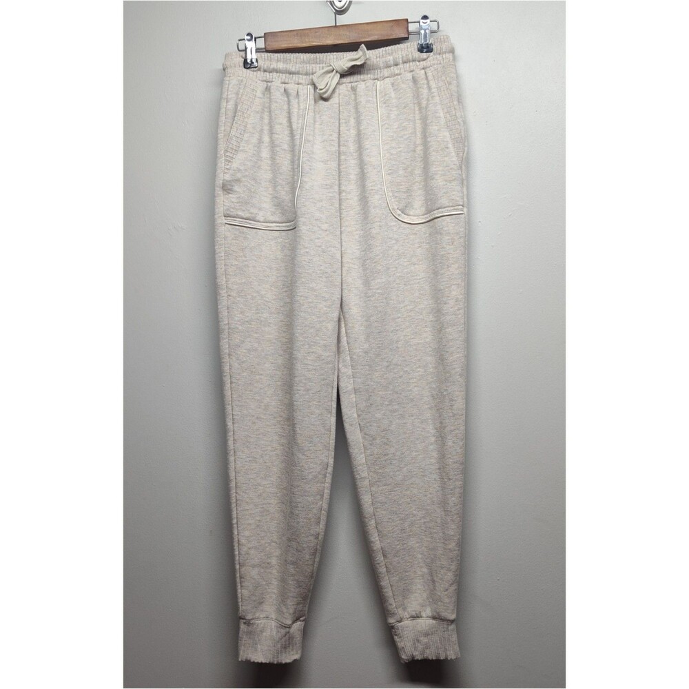 Jane And Delancey Sweatpants Women S Cream Soft Fleece Elastic Waist Athleisure
